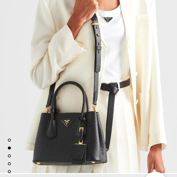 PRADA Crocodile Galleria Saffiano Leather Black Bag - Picture 16 of 16